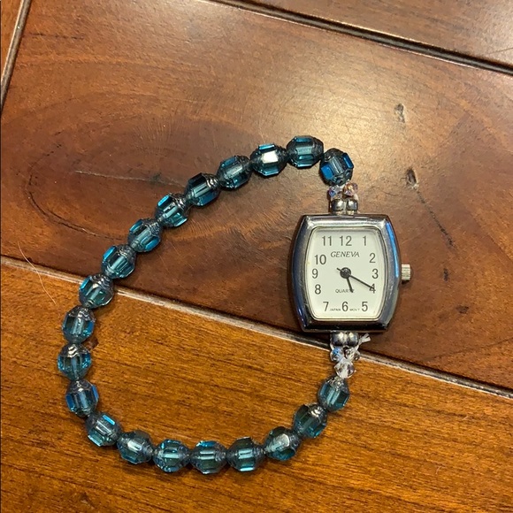 Elastic watch with antique blue crystal beads - Picture 3 of 5